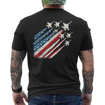 Patriotic Usa Fighter Jets 4Th Of July Men's T-shirt Back Print - Monsterry CA