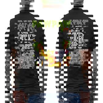 Pawpaw Of The Wild One Zoo Birthday Safari Jungle Animal Men's T-shirt Back Print - Monsterry