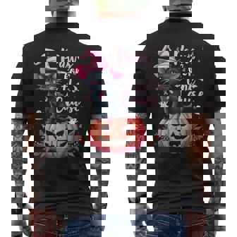 Paws For The Cause Pink Ribbon Witch Hat Pumpkin Men's T-shirt Back Print - Thegiftio UK