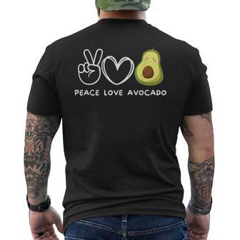 Peace Love Avocado Retro Avocado Lover Fruit Lover T-Shirt mit Rückendruck - Geschenkecke