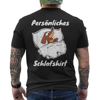 Personal Sleep Dachshund Pyjamas T-Shirt mit Rückendruck - Geschenkecke