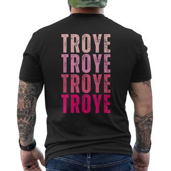 Personalized Name Troye I Love Troye Vintage Men's T-shirt Back Print - Thegiftio UK