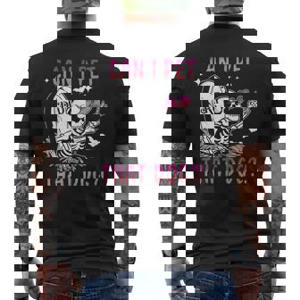 Can I Pet That Dog Skeleton Halloween Men's T-shirt Back Print - Monsterry
