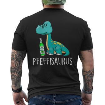 Pfeffisaurus Dino Peppermint Liqueur Running Party S T-Shirt mit Rückendruck - Geschenkecke