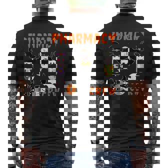 Pharmacy Boo Crew Pills Pharmacist Spooky Halloween Costume Men's T-shirt Back Print - Monsterry