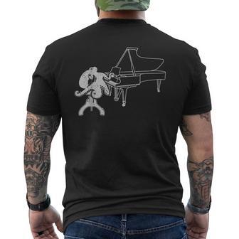 Pianiste Pieuvre Jouant Du Piano T-shirt imprimé au dos - Cadeauxyz