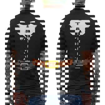 Pilgrim Costume Hat Colonist Thanksgiving Turkey Day Men's T-shirt Back Print - Monsterry