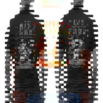 Pilgrims Natives American Indian Thanksgiving Give A Thanks Men's T-shirt Back Print - Monsterry