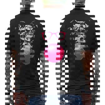 Pit Bull Con Occhiali E Gomma Da Masticare Pittie Puppy Dog Pitbull T-shirt da uomo con stampa posteriore - Novitaregali