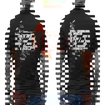 Pizza Party Melting Pizza Family Men's T-shirt Back Print - Monsterry