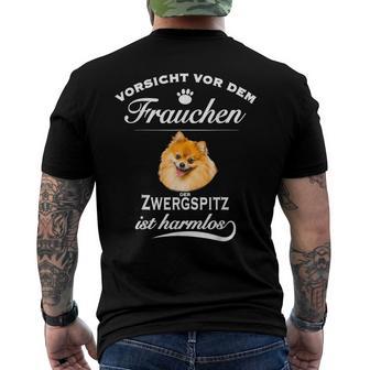 Pomeranian Orsicht Frauchen T-Shirt mit Rückendruck - Geschenkecke