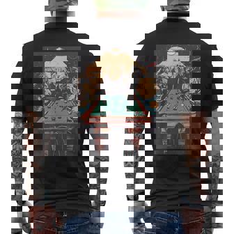 Pool Hall Junkies Predatory Cats Billiard Table Pool Player Men's Back Print T-Shirt - Monsterry