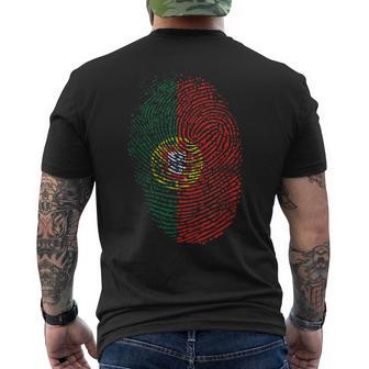 Portugal Flag Fingerprint T-Shirt mit Rückendruck - Geschenkecke