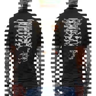 Pregnancy Skeleton Rib Football Bump Men's T-shirt Back Print - Monsterry