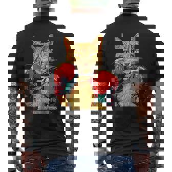 Pretty Cool Sport Cat Costume For Boxing Animal Lovers Men's T-shirt Back Print - Monsterry