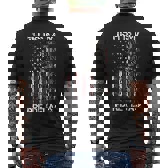This Is My Pride Flag Gun Usa American 4Th Of July On Back Men's T-shirt Back Print - Thegiftio UK