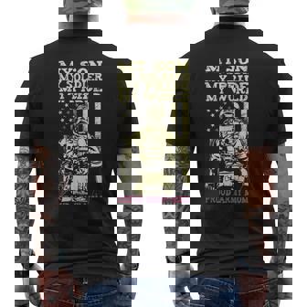 Proud Army Grandma Camouflage Soldier Family Love Military Men's Back Print T-Shirt - Monsterry