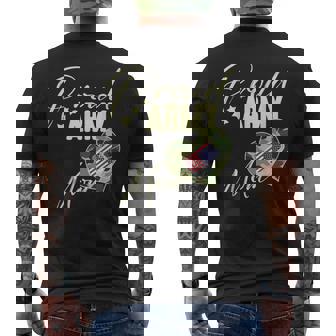 Proud Army MOM Camouflage Dog Tag USA American Flag Men's Back Print T-Shirt - Monsterry