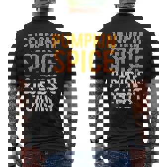 Pumpkin Spice And Jesus Christ Fall Season T-Shirt Men's Back Print T-Shirt - Monsterry