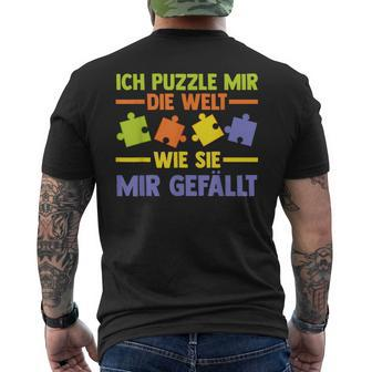 Puzzlefan Puzzler Puzzle Pieces Puzzle T-Shirt mit Rückendruck - Geschenkecke