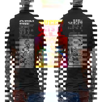 Queen Gets It All Afro Egyptian Costume Glow Painting Men's Back Print T-Shirt - Monsterry