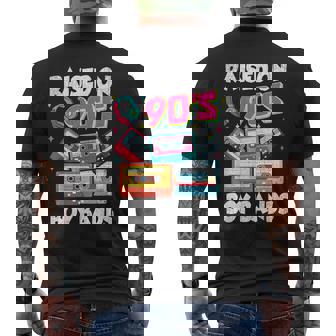 Raised On 90S Boy Bands Cassette Tape Retro Men's T-shirt Back Print - Thegiftio