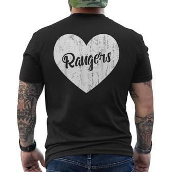Rangers School Sports Fan Team Spirit Mascot Heart Men's T-shirt Back Print - Monsterry CA