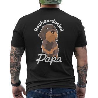 Rauhaard Dachshund Papa Dachshund Teckel Rauhaard Dachshund T-Shirt mit Rückendruck - Geschenkecke