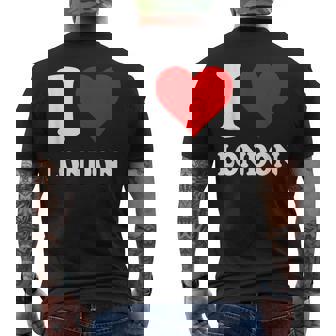 Red Heart I Love London Men's T-shirt Back Print - Thegiftio UK