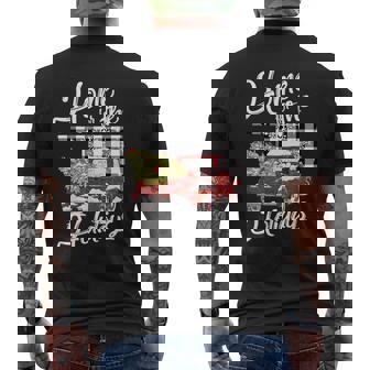 Red Truck Holidays Oklahoma Country Farmhouse Christmas Men's Back Print T-Shirt - Monsterry