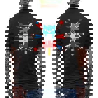 RED WHITE & BLUE POPSICLE CAT 4th Of July Premium Men's Back Print T-Shirt - Monsterry