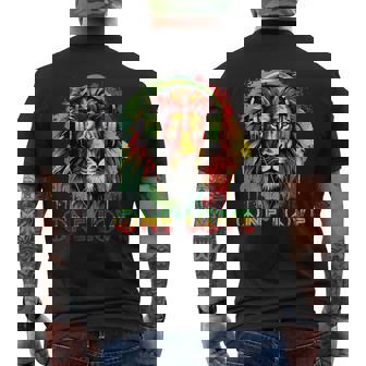 Reggae Music Lion Of Judah Jamaican Roots Rasta Reggae Lion Men's T-shirt Back Print - Thegiftio
