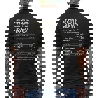Reggio Louisiana Proud Nutrition Facts Men's T-shirt Back Print - Monsterry