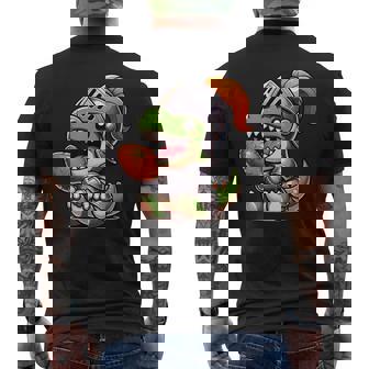 Ren Faire Festival T-Rex Dinosaur Medieval Knight Turkey Leg Men's T-shirt Back Print - Monsterry