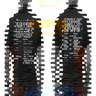 Restaurant Owner Hourly Rate Restaurant Proprietor Men's T-shirt Back Print - Monsterry