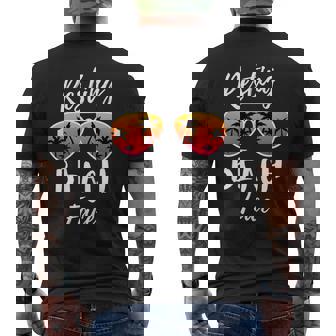 Resting Beach Face Tropical Summer Beach Sunset Sunglasses Men's T-shirt Back Print - Monsterry