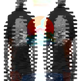 Retro Bird Silhouette 80S 90S Vintage Sunset Seagull Men's T-shirt Back Print - Thegiftio