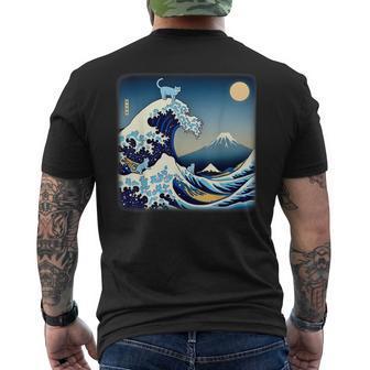 Retro Blue Cat Wave Of Cat Ladies Cat Lover Men's T-shirt Back Print - Thegiftio UK