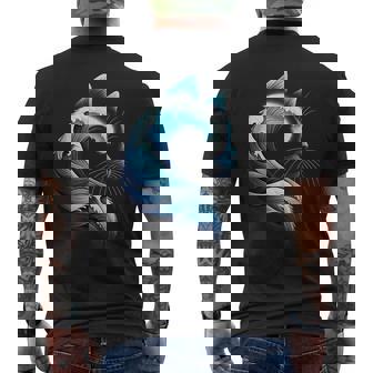 Retro Blue Wave Of Cat Ladies Blue Cats Wave For Kamala Men's T-shirt Back Print | Mazezy