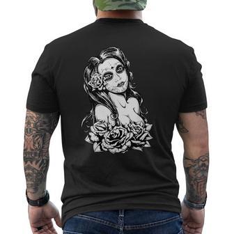 Retro Catrina I Retro Dia De Muertos I La Santísima Muerte T-Shirt mit Rückendruck - Geschenkecke