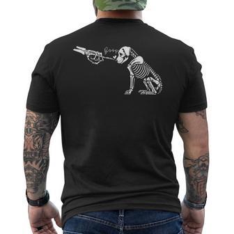 Retro Cute Skeleton Hand Boop Dog Halloween Men's T-shirt Back Print - Thegiftio