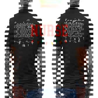 Retro Dermatology Nurse Christmas Lights Dermatologist Xmas Men's Back Print T-Shirt - Monsterry