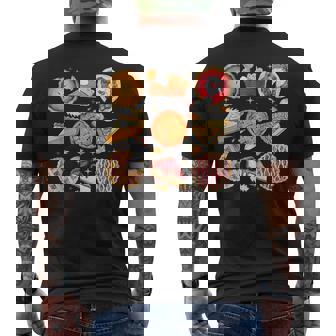 Retro Fall Autumn Pumpkin Pie Thanksgiving Pumpkin Vibes Men's Back Print T-Shirt - Monsterry