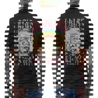 Retro Lgbt Eat What Cat Lesbian Pride Month Equal Rights Men's T-shirt Back Print - Monsterry