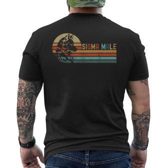 Retro Sigma Männlicher Wolf Lustige Sarkastische Zitate Witzige Witze T-Shirt mit Rückendruck - Geschenkecke