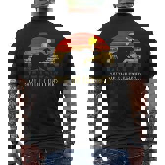 Retro Sunset Save The Elephants Africa Wild Animal Vintage Tank Top Men's Back Print T-Shirt - Monsterry
