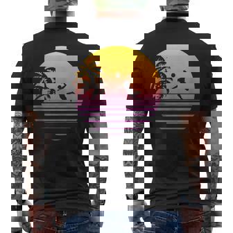 Retro Volleyball Player Vintage Beach Volleyball Men's T-shirt Back Print - Monsterry