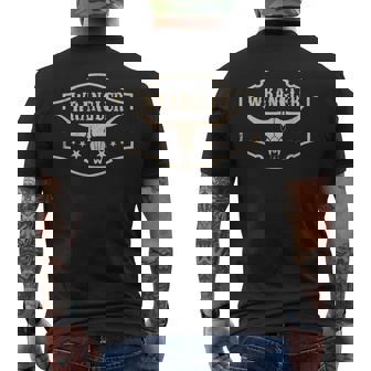 Retro Wranglers Western Deserts Cowhide & Bulls Skulls Men's T-shirt Back Print - Thegiftio UK