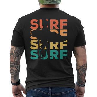 Retrointage Surfing For Surfer And Wave Rider T-Shirt mit Rückendruck - Seseable