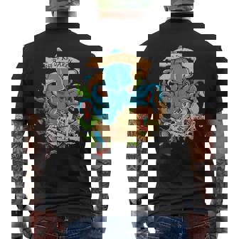 Rise Of Kraken Old School Tattoo Octopus Sea Monster Camiseta Hombre Estampado Espalda - Regaloses